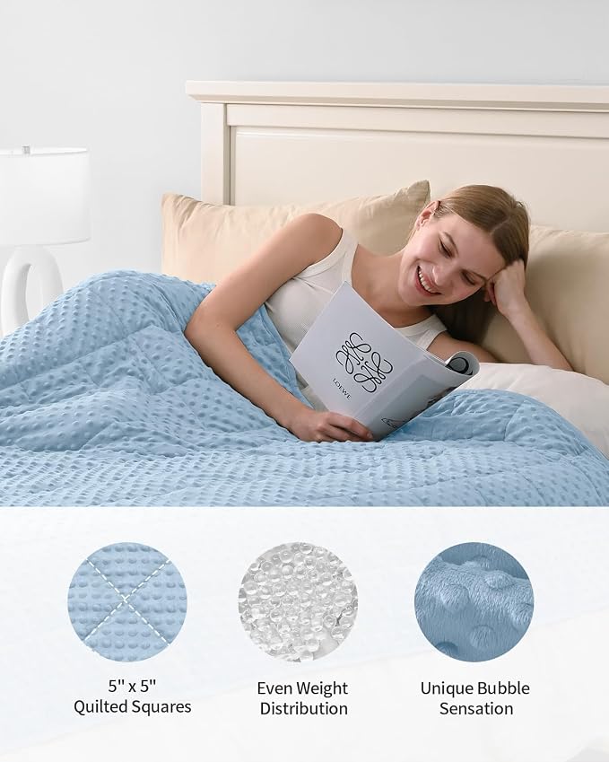 Mr. Sandman Weighted Blanket for Adults Queen Size 15 lbs, Soft Cooling Heavy - Image 5