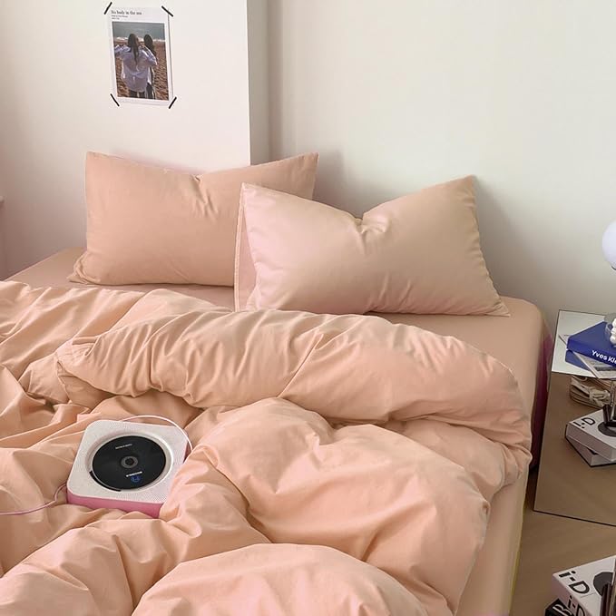 Nanko Peach Coral King Size Comforter Set, Soft Microfiber Down Alternative - Image 5