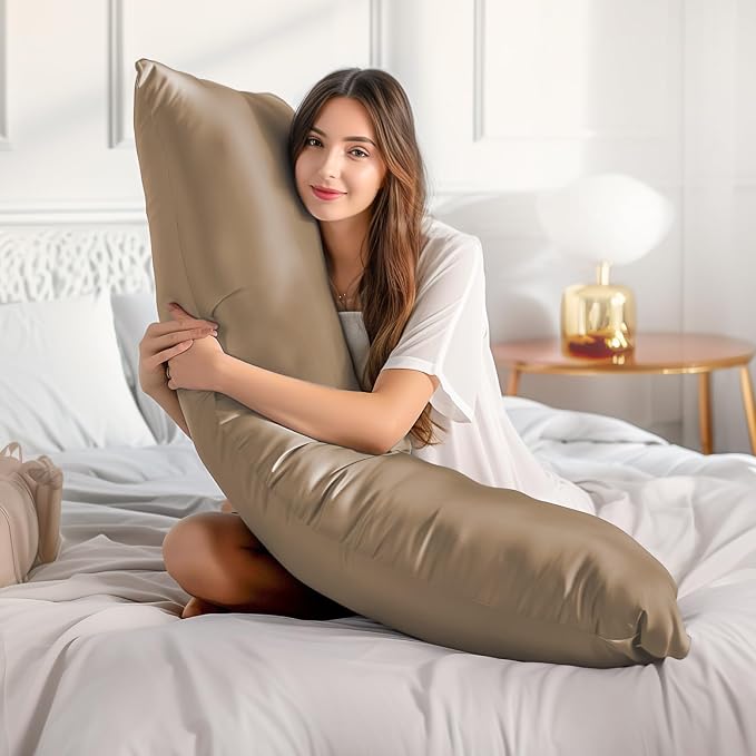 BEDELITE Satin Body Pillow Cover 2 Pack, Super Soft and Cooling Body Pillow - Image 3