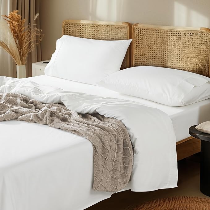 LBRO2M 1000 Thread Count 100% Egyptian Cotton Sheets Set Twin, 3 Piece Sets Bed by LBRO2MBedding