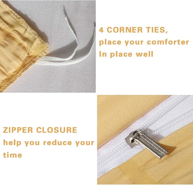 AveLom Yellow Duvet Cover King, 3 Pieces, Seersucker Textured Ultra Soft Washed - Image 4
