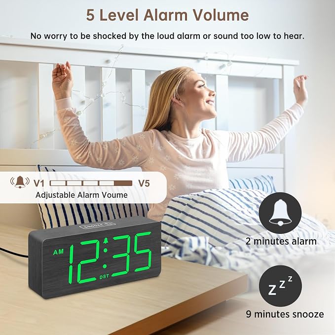 DreamSky Wooden Digital Alarm Clock - Image 3