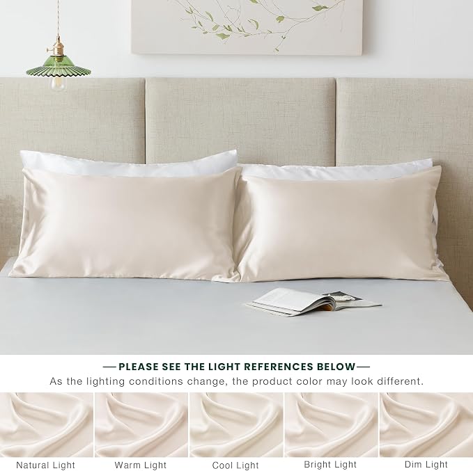 Love's cabin Satin Pillowcase Set of 2 King Size 20x36, Cooling Pillow Covers - Image 6