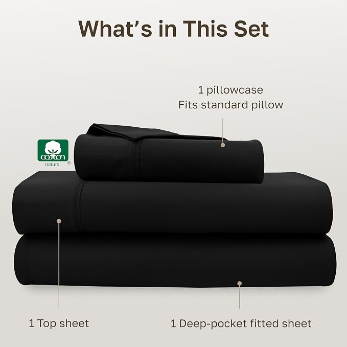 California Design Den Soft 100% Cotton Twin Size Bed Sheets Set, 400 Thread - Image 4