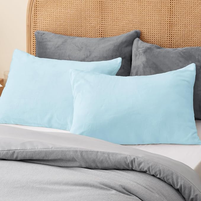 BEDELITE Flannel King Size Pillow Cases Set of 2, Super Soft Fleece Pillowcases - Image 8