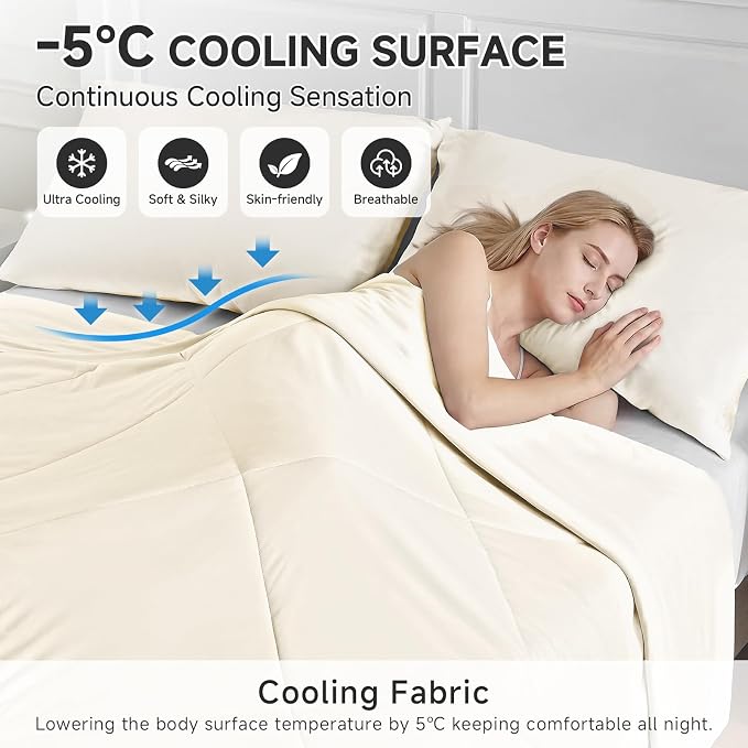 HOMFINE Cooling Comforter Queen Size, Japanese Double-Sided Cold Tech Fabric - Image 2