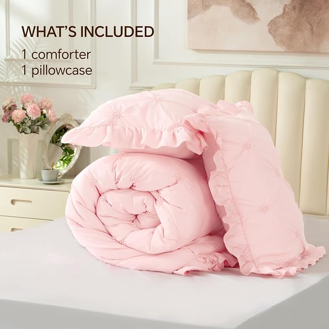 BEDELITE Baby Pink King Size Comforter Set - Image 7