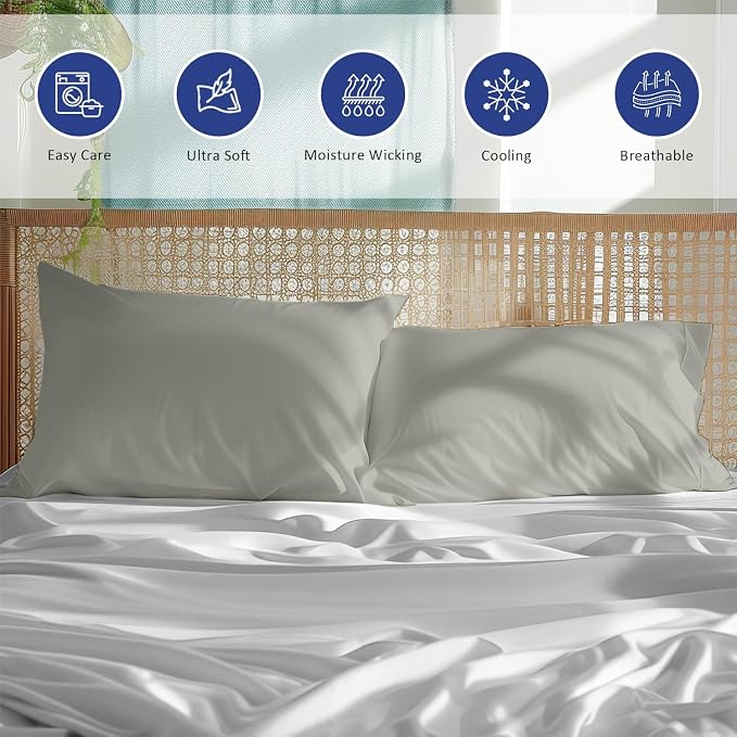 Kamas Oversized Bamboo Pillowcase Set of 2 | 100% Naturally Grown | Ultra Soft - Image 3