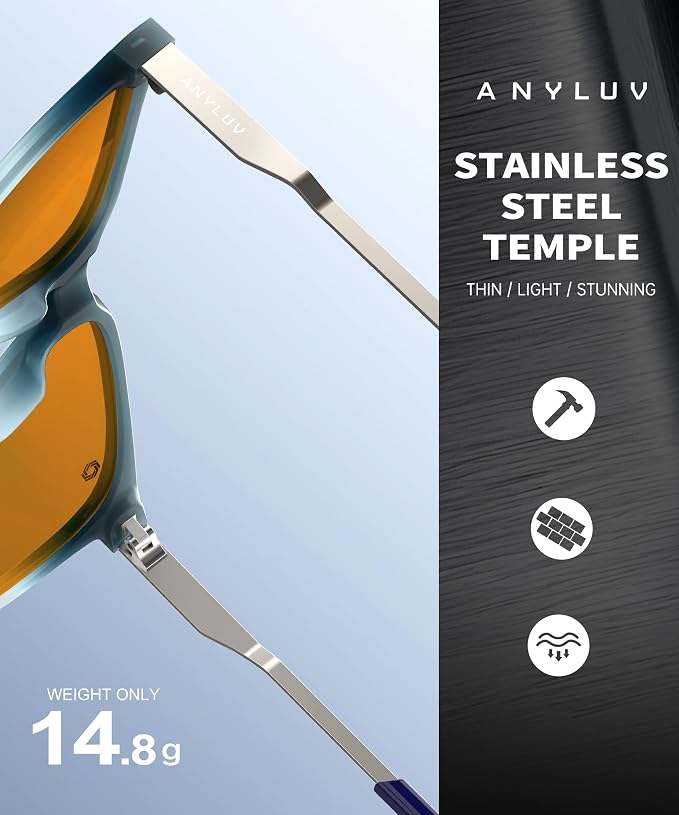 ANYLUV Blue Light Glasses for Men, Lightweight Computer Gaming Glasses - Image 5