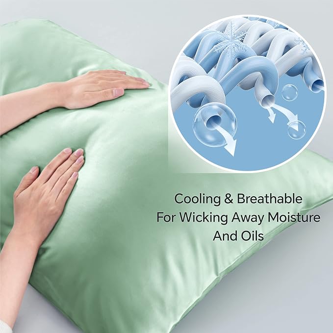 BEDELITE Standard Pillow Cases Set of 2, Rayon Derived from Bamboo, Cooling - Image 3