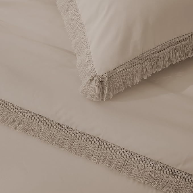 Andency Comforter Full Size Set Khaki, 3 Pieces Boho Winter Lightweight Bedding - Image 8
