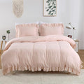 Ruffle Duvet Cover King Size, 104x90 in by CAROMIO