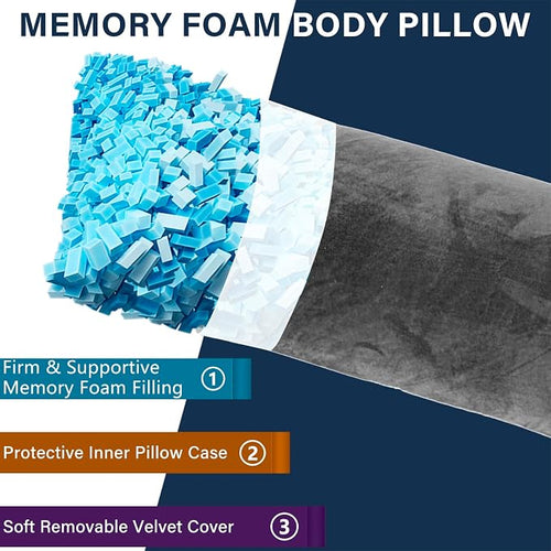 1 MIDDLE ONE Body Pillow, Memory Foam Body Pillows - Image 2
