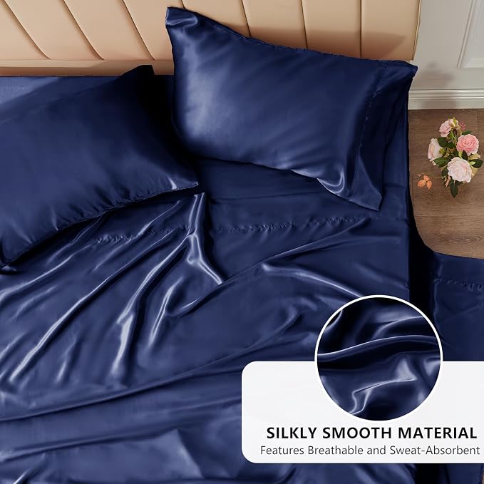 CozyLux Satin Sheets King Size Sheet Set - Image 3