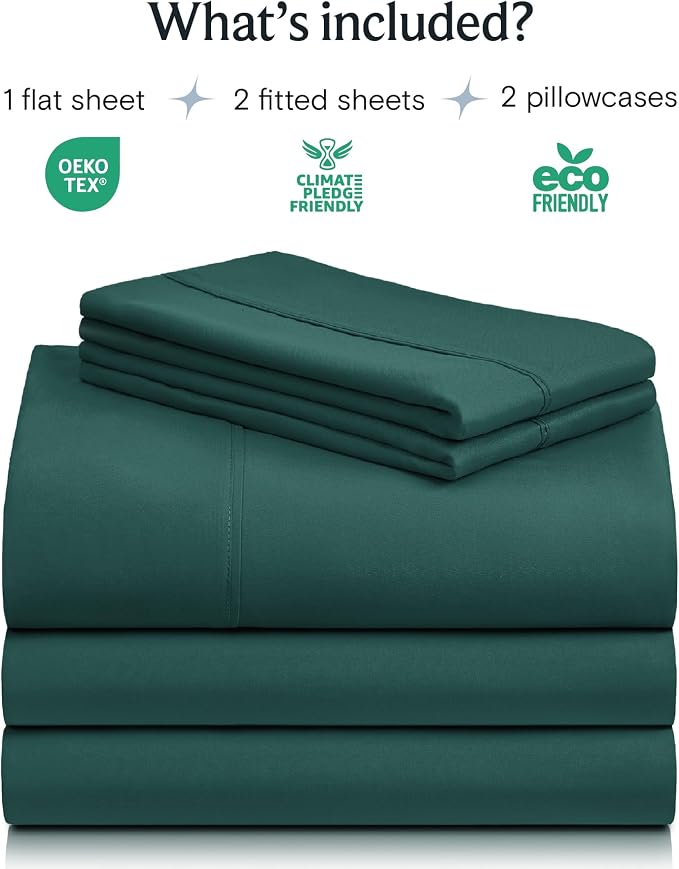LuxClub 5 PC Split King Sheet Set, Breathable Luxury Bed Sheets, Deep Pockets - Image 2