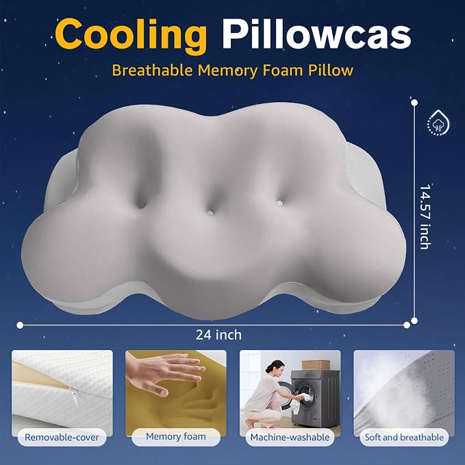 Cervical Neck Pillow, Pillows for Neck and Shoulder Pain, Contour Pillow - Image 3