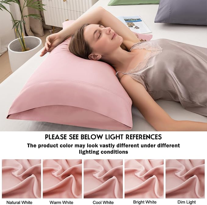 Pillowcases Standard Size 2 Pack, Cooling Viscose from Bamboo Pillow Cases - Image 6