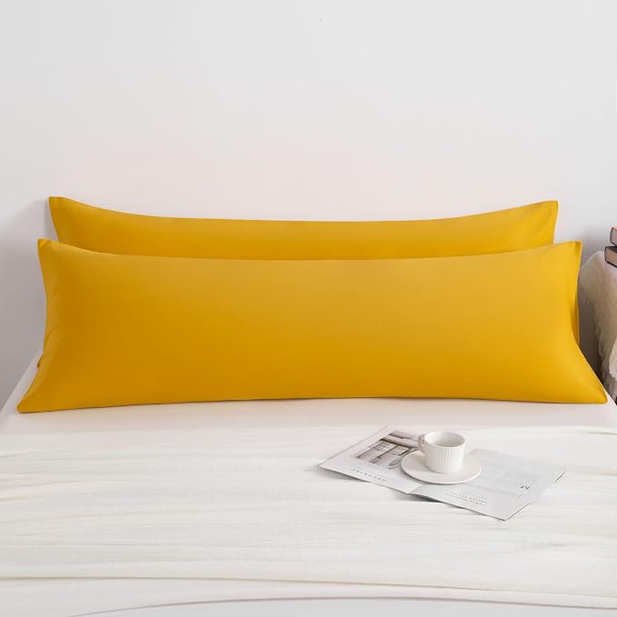 NTBAY 2-Pack Body Pillowcases, 20x54 inches, Ginger Yellow, Fade Resistant - Image 4