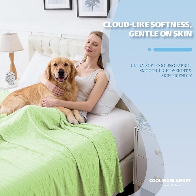 Cooling Blanket King Size, Cold Blanket Thin Lightweight Breathable Soft - Image 2