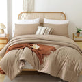 ROSGONIA Oversized Queen Comforter Taupe Brown by ROSGONIA