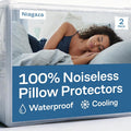100% Waterproof Pillow Protectors Standard 20x26 Pair Zippered Pillow Case by NiagaraSleepSolution