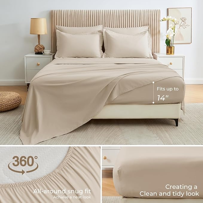 Sasttie California King Comforter Set, 7 Pieces Cal King Bed in a Bag, Complete - Image 4