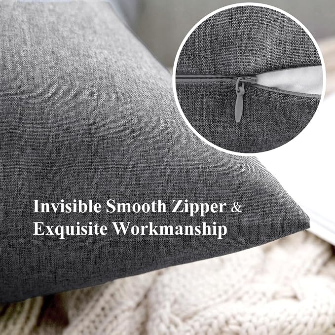 MIULEE Pack of 2 Decorative Outdoor Solid Waterproof Throw Pillow Covers Euro - Image 2