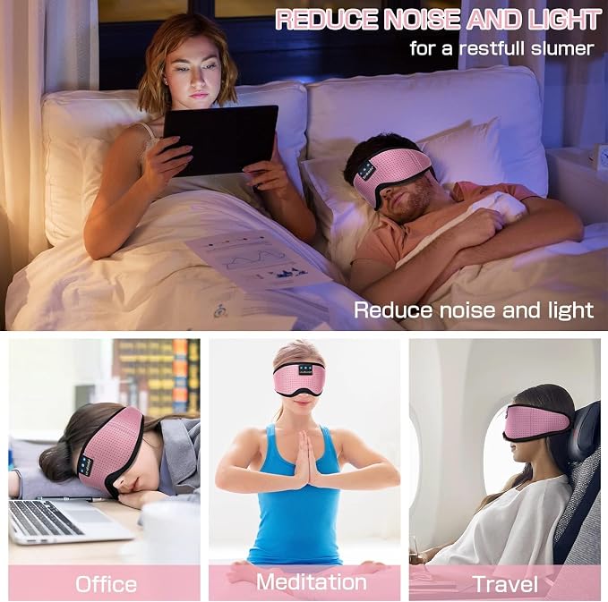 LC-dolida Sleep Mask with Bluetooth Headphones, Sleep Headphones Bluetooth - Image 6
