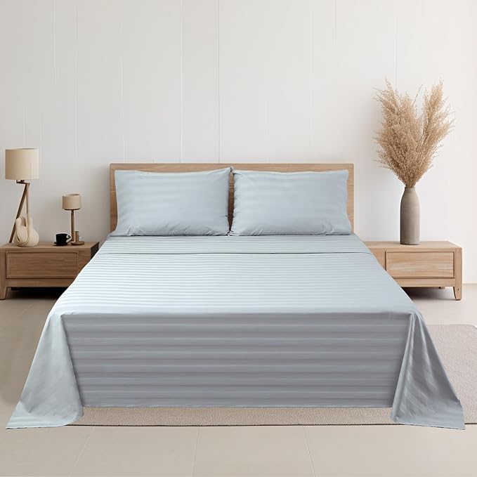 Cotton Cal King Flat Sheet Only, 600 Thread Count 100% Egyptian Cotton Top - Image 8