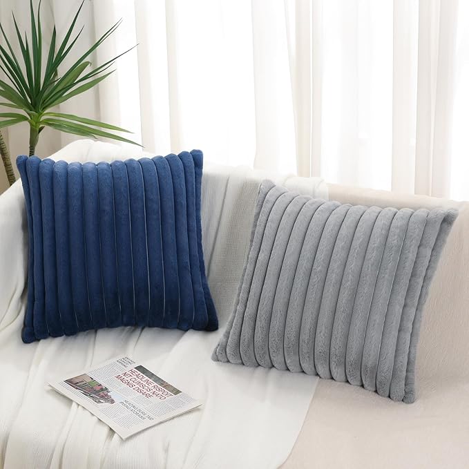 Pallene Faux Fur Plush Throw Pillow Covers 26x26 Set of 2, Luxury Soft Fluffy - Image 6