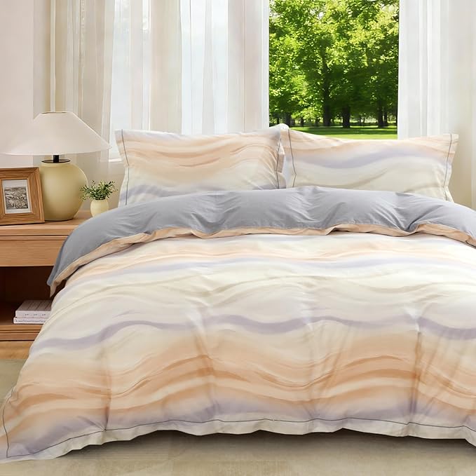 OAITE Duvet Cover Set Twin Size Floral Pattern Ultra Soft 100% Cotton Duvet by OAITE