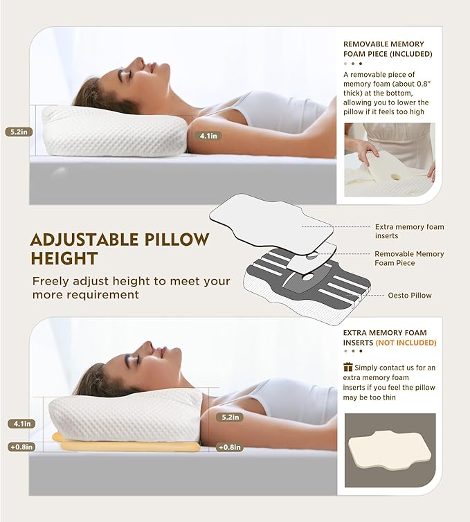Osteo Cervical Pillow for Neck Pain Relief, Hollow Design Odorless Memory Foam - Image 4