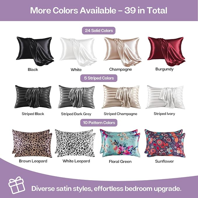MR&HM Satin Pillowcase for Hair and Skin, Silk Satin Pillowcase 2 Pack - Image 7