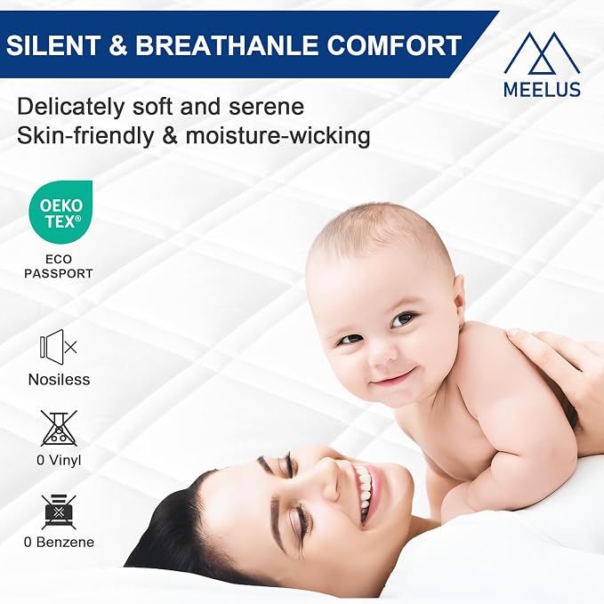 MEELUS California King Mattress Protector, Breathable Waterproof Cal King - Image 4