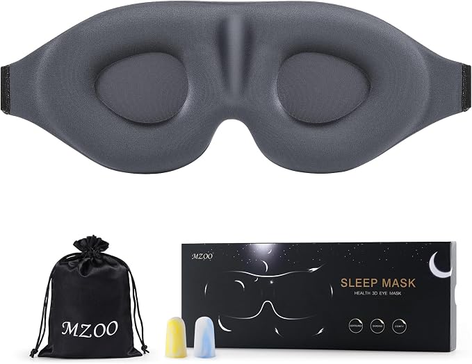 MZOO Luxury Sleep Eye Mask for Side Sleeper Men Women, Zero Eye Pressure 3D by MZOO