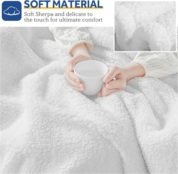 Sealy Electric Blanket Heated Throw 50"x60" Soft Double Sherpa Super Cozy - Image 5