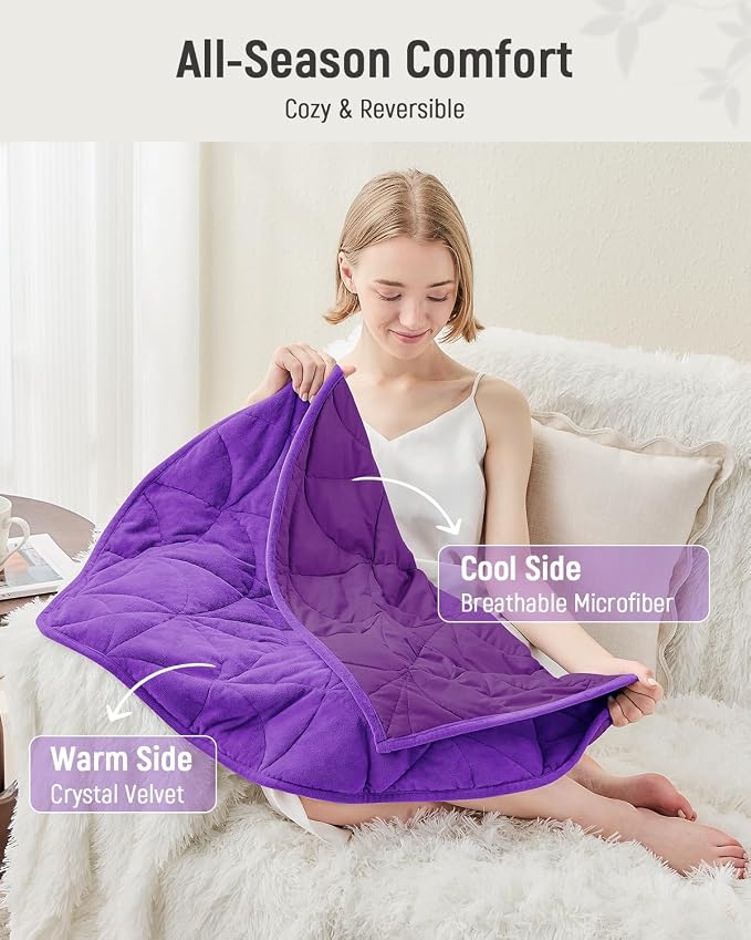Weighted Lap Blanket 5 lbs for Adults, Luxury Soft Small Weighted Blanket - Image 2