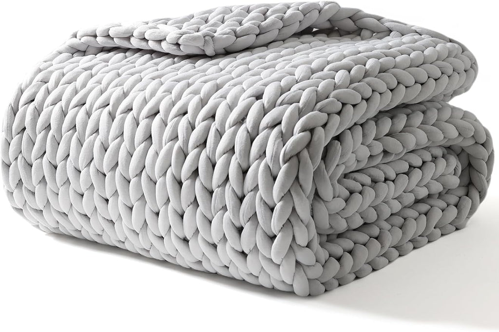 YnM Weighted Blanket, Handmade Chunky Yarn Knitted Design, Soft and Cozy by YNM