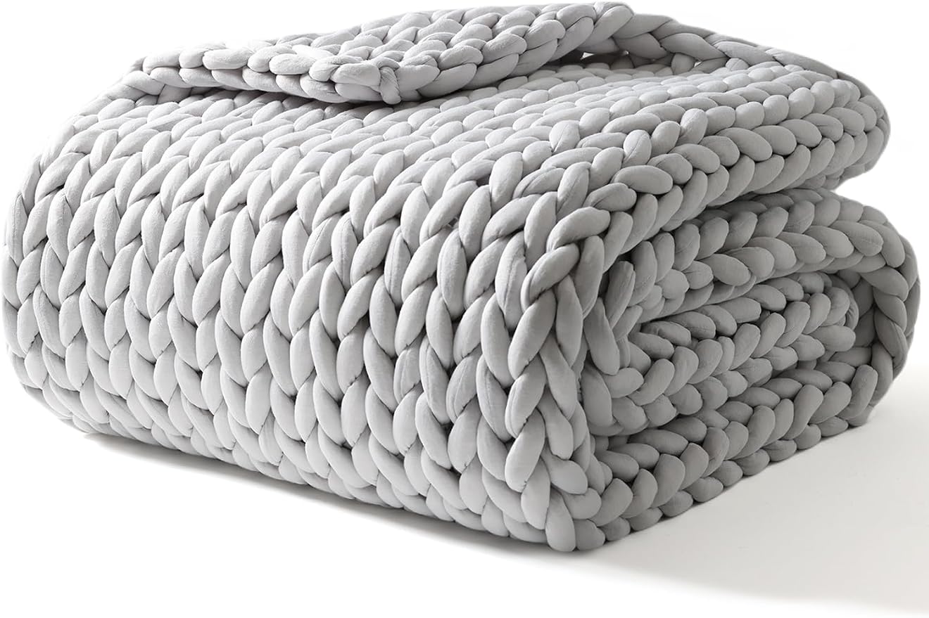 YnM Weighted Blanket, Handmade Chunky Yarn Knitted Design, Soft and Cozy by YNM