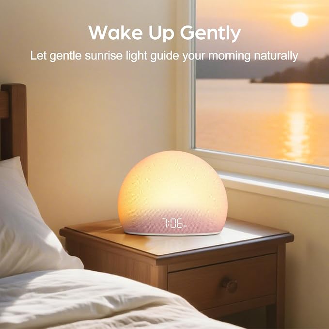 HOUSBAY Sunrise Alarm Clock, 20 Soothing Sleep Aids, Dimmable Display, - Image 3