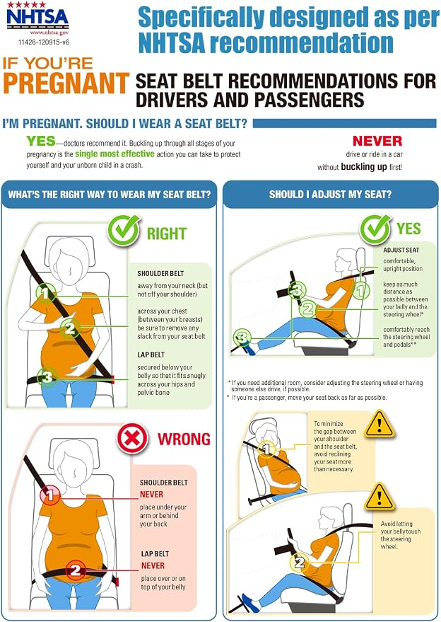Car Seat Cushion for Pregnant Drivers and Passengers, NHTSA Recommended Prevent - Image 3