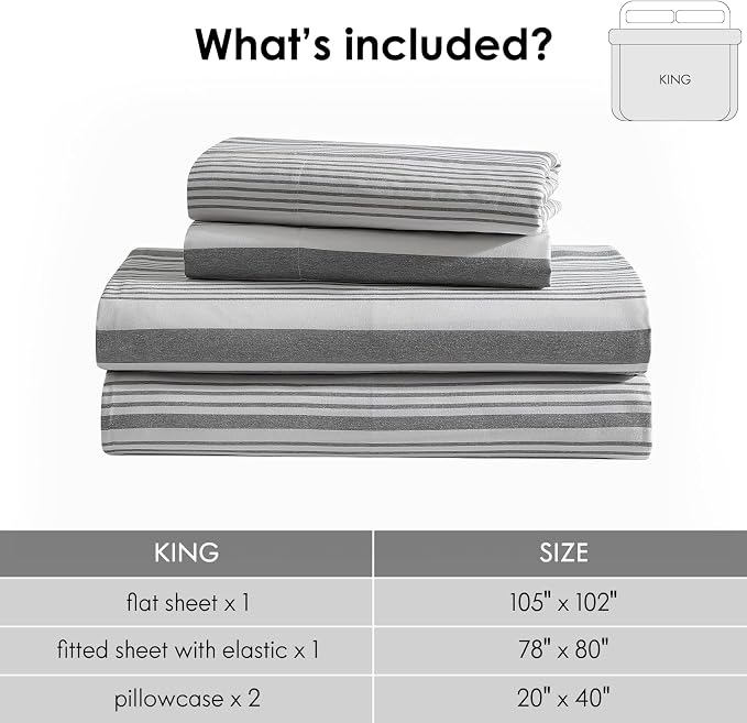 ClevaHome Classic Stripe Sheet Set - Image 5