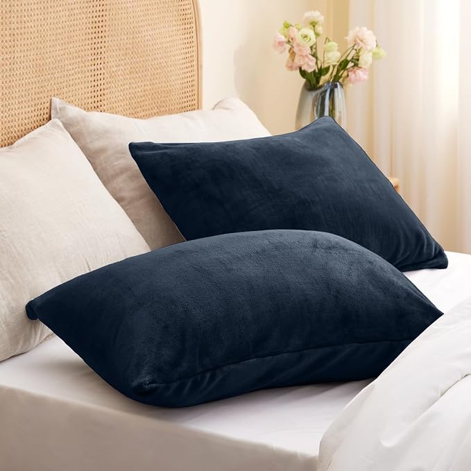 BEDELITE Flannel Pillowcases Standard Set of 2, Super Soft Fleece Pillow Case - Image 2