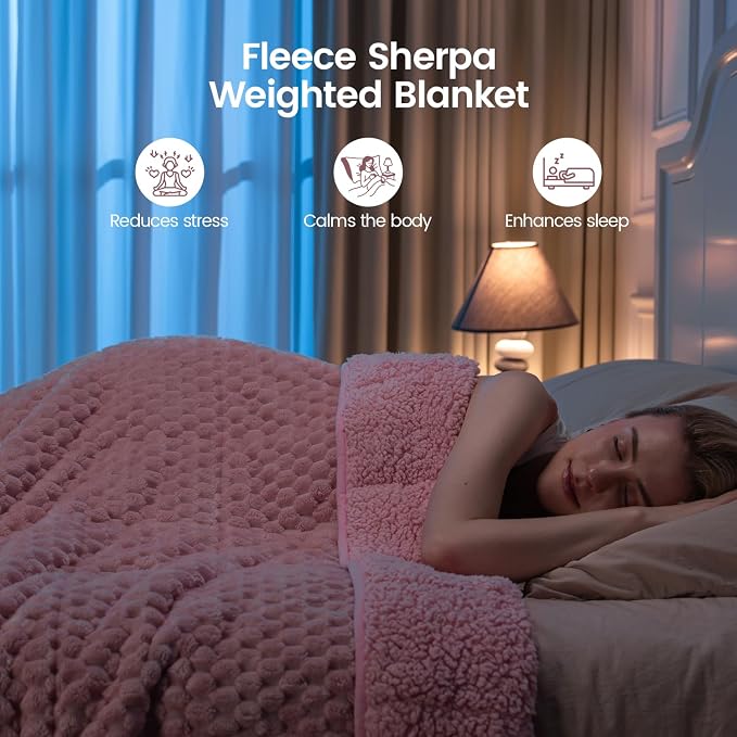 Super Fuzzy Soft Fleece Sherpa Weighted Blanket 20 lbs - Image 2
