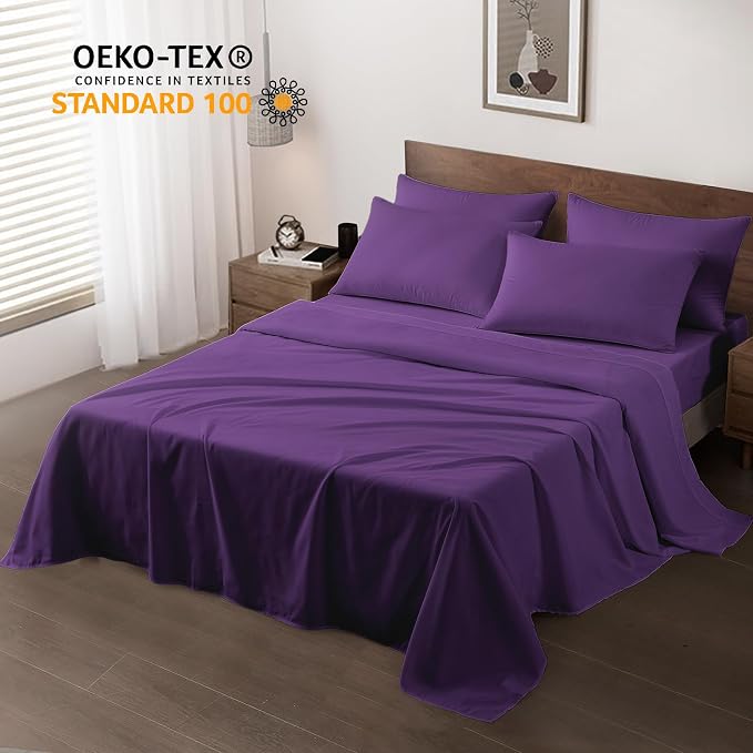 Maple&Stone Full Flat Sheet 6 Pack, Premium Soft & Breathable, Brushed - Image 2