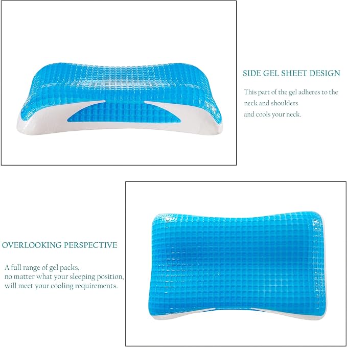 EUCIOR Cooling Gel Pillow, Memory Foam Cooling Gel Pillow, Cooling Orthopedic - Image 8