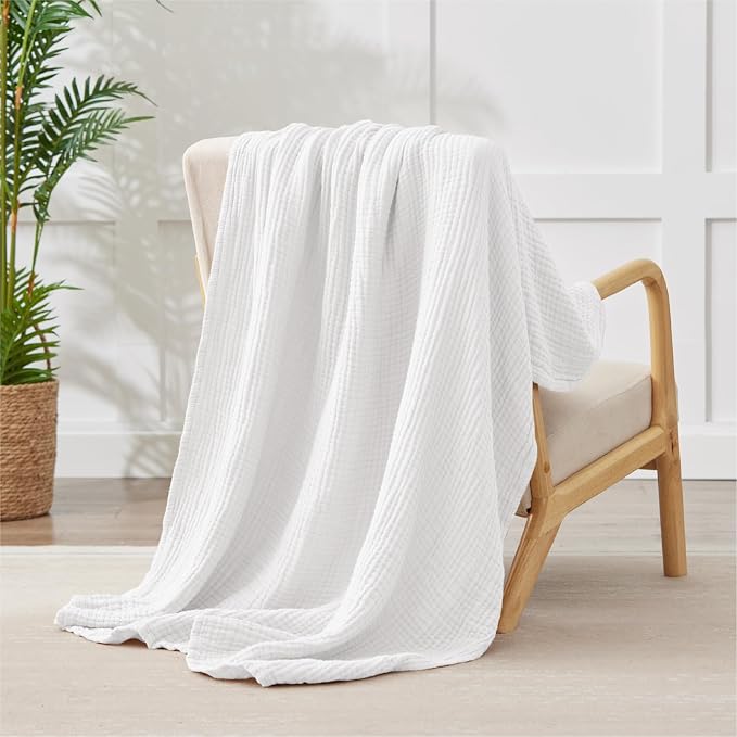 100% Cotton Twin XL Blankets for Bed 66" x 90", Cooling and Soft Muslin Throw - Image 6