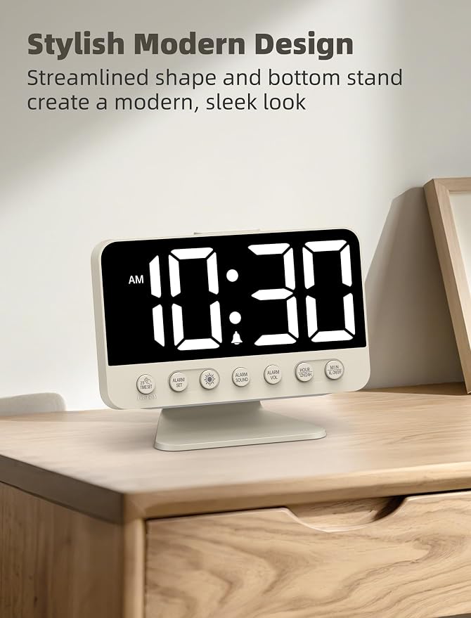 Odokee Digital Alarm Clocks for Bedrooms: Large Bold Number 5 Brightness Dimmer - Image 7