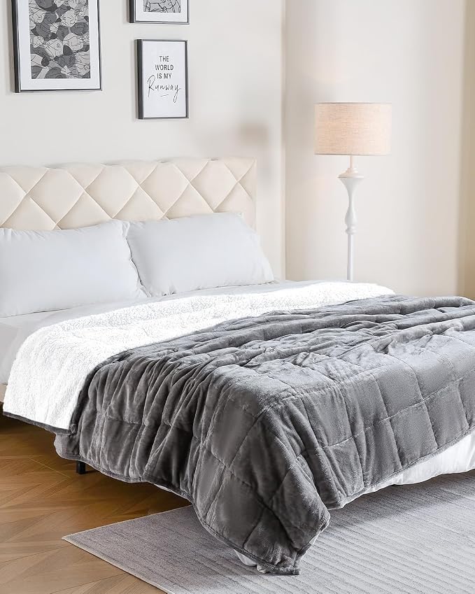 Uttermara Weighted Blanket Queen Size 15lbs 60x80 inches, Soft Plush Fleece - Image 7