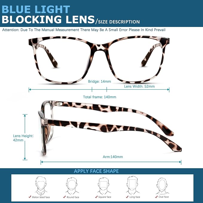 Oilway Blue-Light Blocking Glasses Computer Reading/Gaming/TV/Phones Glasses - Image 5